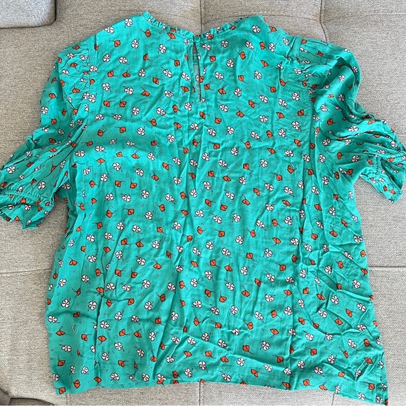a.n.a Shirred Sleeve Floral Blouse Size XL - Picture 3 of 8